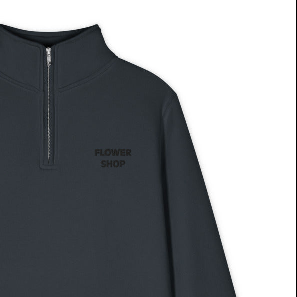 FLOWERSHOP 1/4 ZIP SWEATSHIRT    ✿ NVY